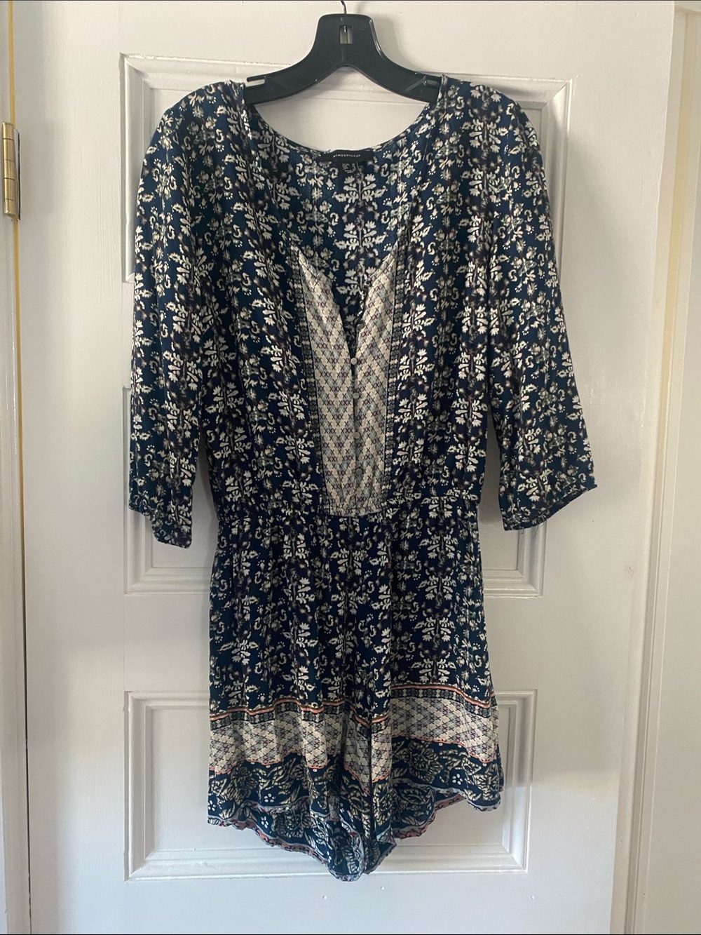Atmosphere Navy and White Floral Romper